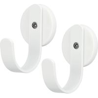 Magnetische kransenhanger, set van 2 zware magneten met haak voor koelkast, kerstversiering, magnetische haken voor metalen voordeur, cruisehaakhanger voor hangende hutten grillpatroon (wit)