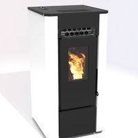 Stufa a pellet canalizzata Dalia da 8,9 kw con wifi bianca