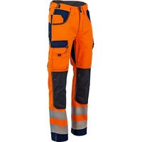 Arbeitshose Polarisierung hohe Sichtbarkeit, Multitaschen und Kniepolstertaschen - Orange/Marine - T38 - LMA - 1679 T38