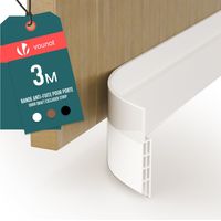 VOUNOT® Paraspifferi Sottoporta Tagliabile 300 cm, Antispiffero, Isolamento Termico e Acustico Antirumore, Bianco