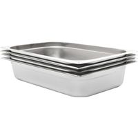 vidaXL Gastronorm Containers 4 pcs GN 1/1 100 mm Stainless Steel