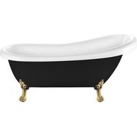 Vasca da bagno freestanding con piedini RICHMOND nera 171 cm Piedini di leone Dorati
