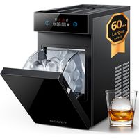 ecozy Machine à Glaçons Sphériques Ø 60 mm, Glaçons Extra Larges et Cristallins, Autonettoyage, Minuterie 8h, Écran Tactile LED, 1 Sphère en 40 Minutes