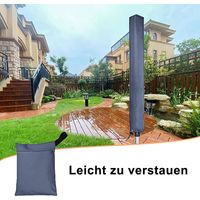 Housse de protection pour étendoir à linge extérieur - noire 600D + revêtement PVC 16 x 16 x 180 cm