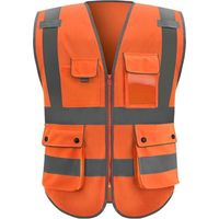 Gilet de sécurité pour Hommes, Vêtements de sécurité Gilet Haute visibilité Vêtements de Travail Multi-Poches Gilets réfléchissants Haute visibilitéGilet (XL)
