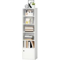 Librería 5 Levels Estantería Libros Moderna Estantes Abiertos Puerta 40x30x156 cm Blanco