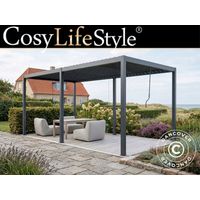 Pergola gazebo da giardino bioclimatico San Pablo Steel+, 3x5,8m, Nero - Dancover