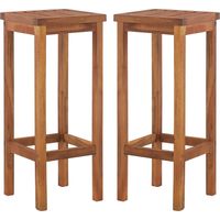 Vidaxl – Tabourets de bar lot de 2 en bois d'acacia massif – Hauteur d'assise 74 cm – Résistants aux intempéries – Assemblage facile