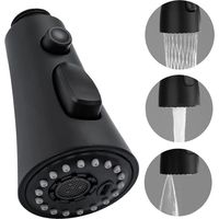 AIDUCHO 3 Modes Douchette Robinet Cuisine, Extractible Douchette Evier Cuisine G1/2 Tête Robinet Cuisine Douchette Remplacement Pour Salle De Bain Lavabo Chromé Noir