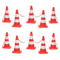 vidaXL Chain Cone Set with 10 m Chain Red and white