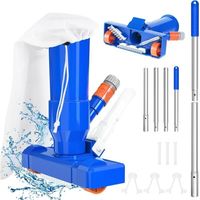 Aspiratore per piscine, kit di manutenzione portatile con asta, aspiratore per piscine, per spa, laghetti, piscine