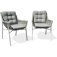 ELBA - Conjunto de 2 sillones de jardín - Blanco - REMARQUABLE
