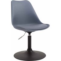 Sedia da pranzo x1 girevole regolabile in altezza in plastica grigia e piede a tromba in metallo nero 100003762