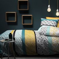 Parure de lit housse de couette avec taie d'oreiller 100% Coton 57 fils Citedor 220x240 cm