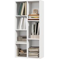 Libreria Moderna a Cubi 7 Ripiani Legno Truciolato Bianca 50x24x106 cm
