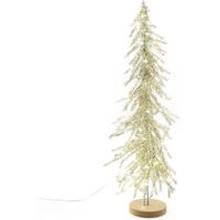 Alberello natalizio in metallo e plastica con luci per decorazioni natalizie -60 cm / Verde