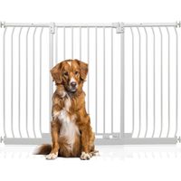 Bettacare Extra Tall Elite Dog Gate, 152cm - 161cm, Matt White, Extra Tall 96.8cm in Height, Pressure Fit Pet Gate