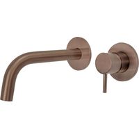 JTP Vos 2-Hole Wall Mounted Basin Mixer Tap 150mm Spout Reach - Brushed Bronze