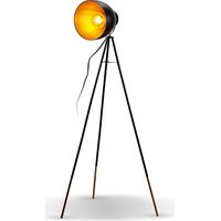 Lampadaire rétro noir doré lampe à pied métal design vintage E27