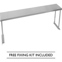 Kukoo - Ripiano con Mensole per Tavolo in Acciaio Inox da Cucina Ristorante, Acciaio Inossidabile Resistente alla Corrosione per Albergo Bar Hotel Catering Pub Largo - Singola - 150cm