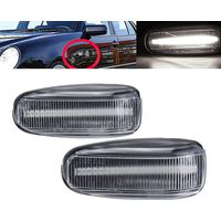 Kit Freccia Laterale a Led Side Marker Lente Trasparente Luce Bianco Per Mercedes Benz E W210 C W202 CLK W208 SLK R170 Vito W638