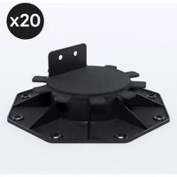 Set 20 Supporti Regolabili 30-60mm per Terrazze in Legno e Composito - Nero