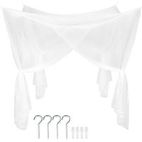 Moustiquaire pour lits simples et doubles en polyester blanc