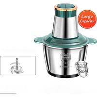 Hachoir a viande electrique en acier inoxydable 250W 2L hachoir a legumes haut / bas 2 vitesses double lames Convient pour viande, fruits, Cacahuetes, noix