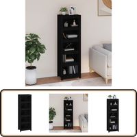 Bibliothèque Noir 50x35x154 cm Bois de pin massif - Bibliothèque - Meuble De Rangement - Étagère - Armoire À Livres - Bibliothèque Noire