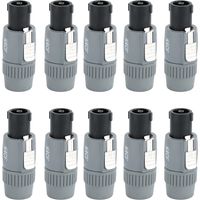 Lot de 10 prises de châssis aéronautiques à 4 broches pour éclairage de scène, connecteur audio/vidéo professionnel, prise d'alimentation