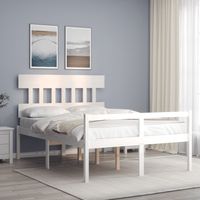 Prolenta Premium Seniorenbett mit Kopfteil 120x200 cm Weiß