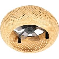 Ventilador de techo con luz FARELEK Canisséa 50 cm 4 x E27 madera trenzada