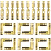 CCYKXA Mini Invisible Brass Hinge - 30 Pieces, 4 x 25mm, Cylindrical, Concealed, Barrel, Gold
