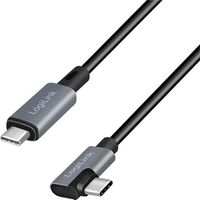LOGILINK USB2.0 Typ-C CU0182, C/M 90°, PD, schwarz, 1,0m