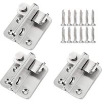 ALLIANDISEnsemble de 3 verrous de porte, verrou de porte, verrou de cadenas de porte, levier de verrou de porte, verrou antivol en acier inoxydable avec vis, convient à diverses portes, type à ouvertu
