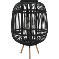 vidaXL Bougeoir dur pieds Bambou Noir
