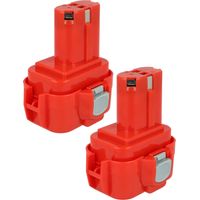 EXTENSILO 2x Batterie remplacement pour Makita 192321-5, 192404-1, 192019-4, 192534-A, 192534-8 pour outil électrique (3300 mAh, NiMH, 9,6 V)