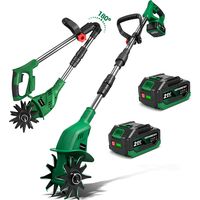 Onevan – Motobineuse électrique sans fil 21V avec 2 batteries 3000mAh – Largeur de coupe 10 cm – Profondeur de coupe 150 mm – Moteur à balais