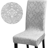 Housse de chaise en velours épais gaufré, gris clair
