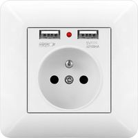 Steckdose mit Doppel USB und LED 16A 240V Unterputz – USB Steckdose Wand