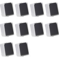10er Set Feuchtraum Steckdose Serie TAFF Aufputz IP44 250V grau