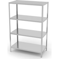 Étagère de rangement en acier inoxydable pour restauration avec 4 étagères complètes 180(h)x120x50cm - Hendi 812549