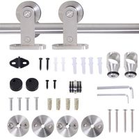 Kit de herrajes acero inoxidable para puerta corredera de madera Ø2.5x200 cm