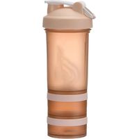 Shaker à 3 compartiments pour protéines en poudre, eau et musculation (Orange)