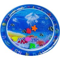 Tummy Time Water Mat for Baby Boys Girls PVC Inflatable Water Play Mat for Infants Toddlers Fun Play-Round Jellyfish-