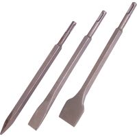 Silverline – Burin SDS-Plus 15 mm – Lot de 3 burins 20 mm et 40 mm – Acier trempé pour maçonnerie et béton – 515779