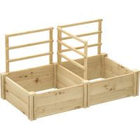 Letto per Orto 3 Tralicci 2 Fleurs Legno Abete Fondo Aperto 119x62,5x64 cm