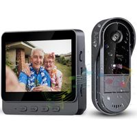 Sonnette sans Fil avec Caméra Extérieur Étanche 1080P, Visiophone Vidéo sans Fil Écran 4.3", Interphone Vidéo pour Famille Angle de Vision 170°, Portier Vidéo pour Maison, Interphone sans WiFi