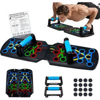 Push Up Board - 9 Angle Slots - Home Gym Equipment - Full Body Workout - For Men And Women - Includes Resistance Band Set