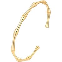 Bracelets joncs plaqués or pour femmes, bracelets à breloques ajustables, joli bracelet en bambou doré pour femmes et filles